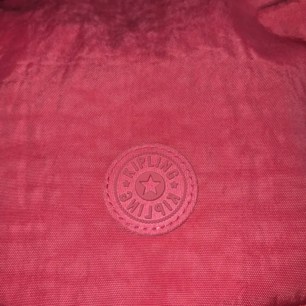 Kipling Kichirou Cross Body Nylon Insulated Lunch Box Bag Melon Pink Textured